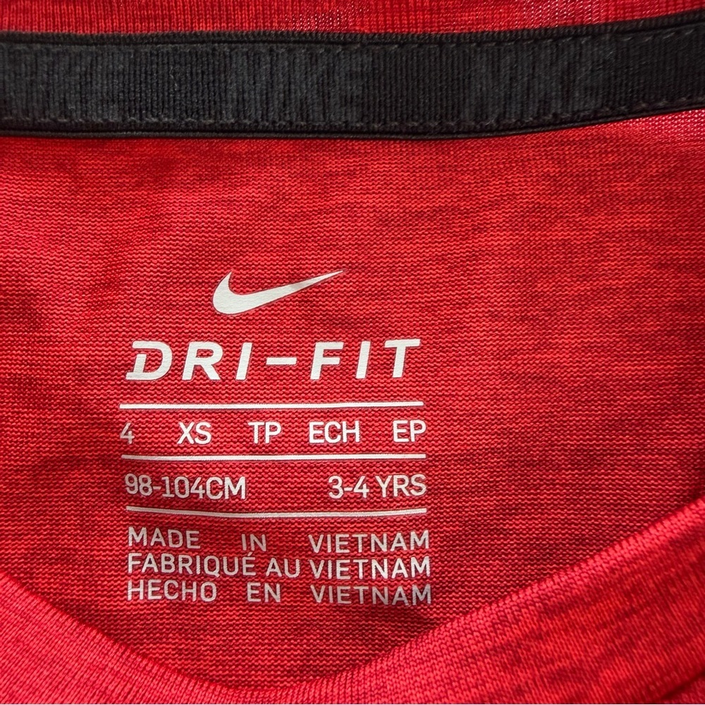 Nike Kids Red Short Sleeve Tee with Black Logo - Picture 2 of 4